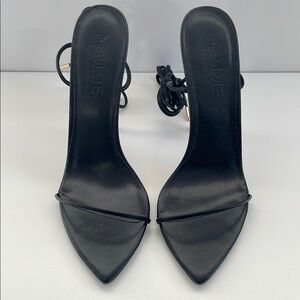 Femme LA Luce Minimale Lace up Sandals in Black size 38